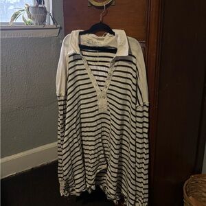 FREE PEOPLE Oversized Striped Top